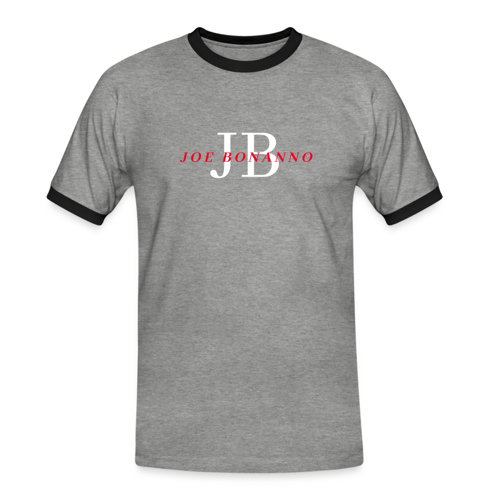 Männer Kontrast-T-Shirt | Joe Bonanno - Grau meliert/Schwarz