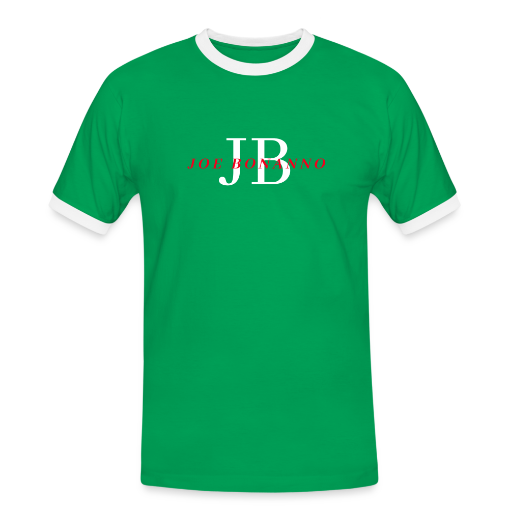 Männer Kontrast-T-Shirt | Joe Bonanno - Kelly Green/Weiß