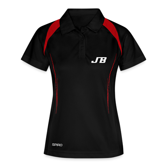 Frauen Polo atmungsaktiv | JB Sports - Schwarz/Rot