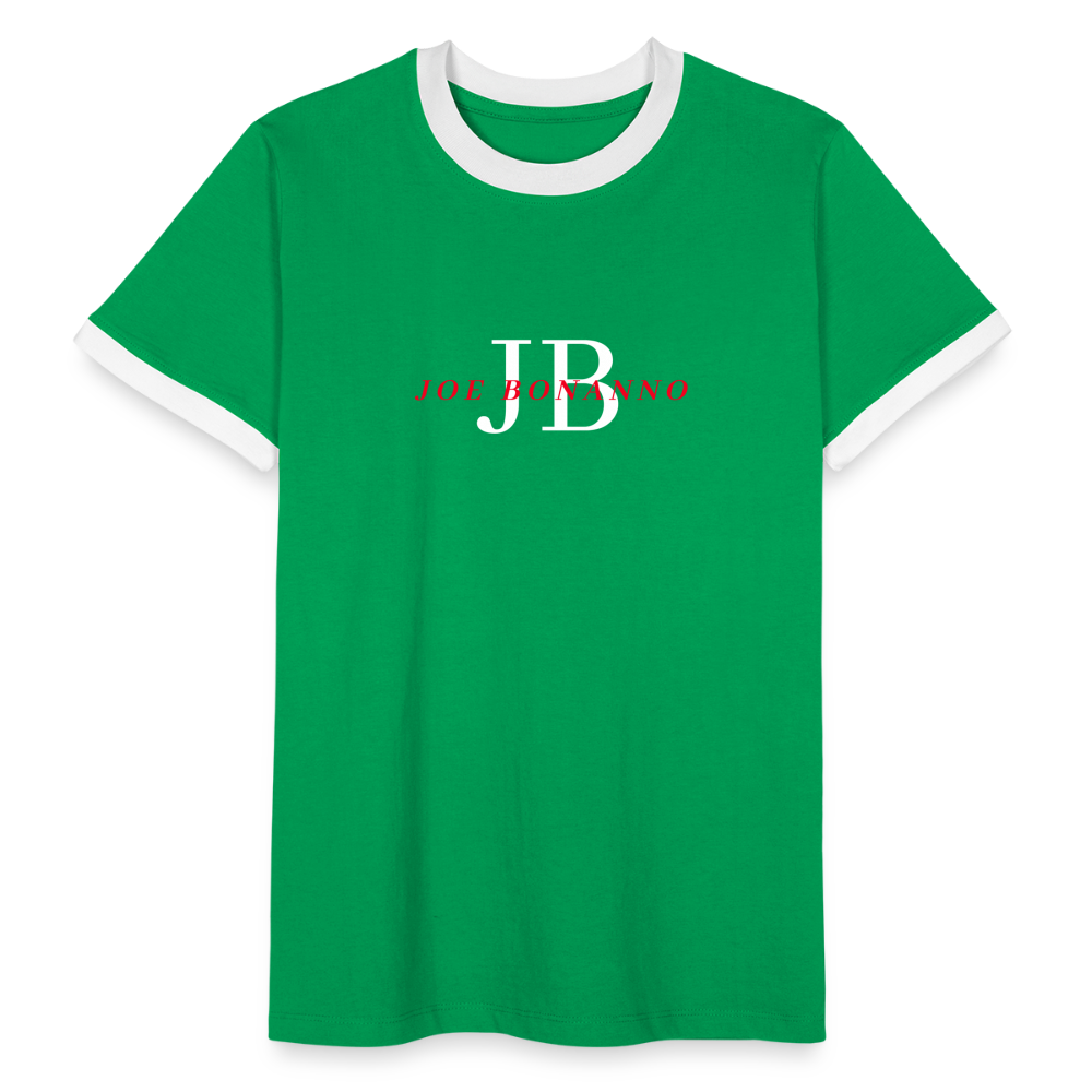 Männer Kontrast-T-Shirt | Joe Bonanno - Kelly Green/Weiß