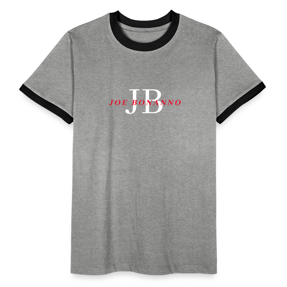 Männer Kontrast-T-Shirt | Joe Bonanno - Grau meliert/Schwarz